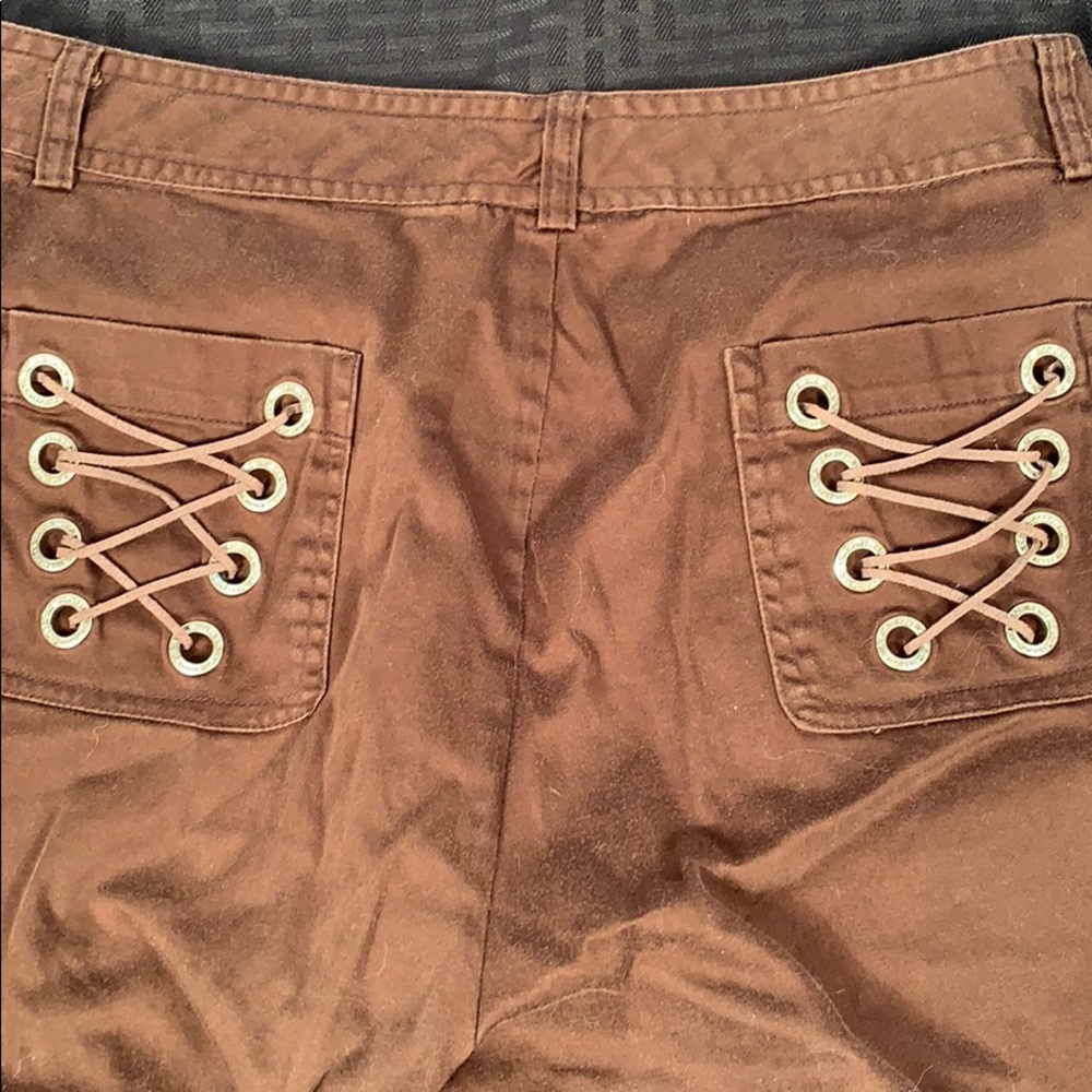 LL NY Brown Capri Pants with Rhinestones on Back